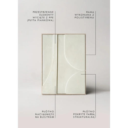 OBRAZ 3D RELIEF NO3 ECRU